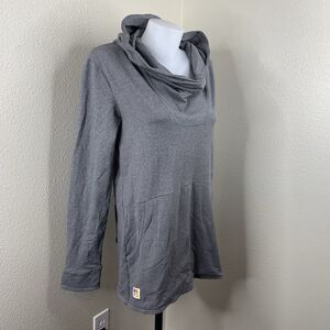 DESO Gray High Neck Pullover Hoodie Women’s Sz L USA Kangaroo Pocket